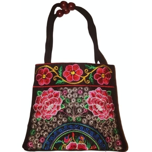 Embroidered Floral Mini Hand Bag - Picture 1 of 4